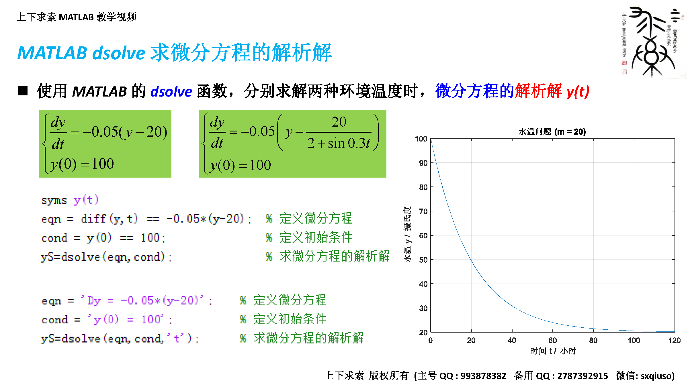 MATLAB教学视频：常微分方程（组）在MATLAB中的求解方法