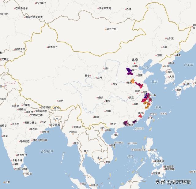 2019年全国四千多个淘宝村的地理分布图