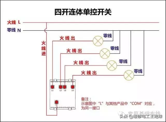 家庭各类开关接线图
