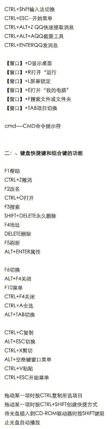 8大类电脑键盘快捷键组合键功能使用大全，200多个实用操作 马了