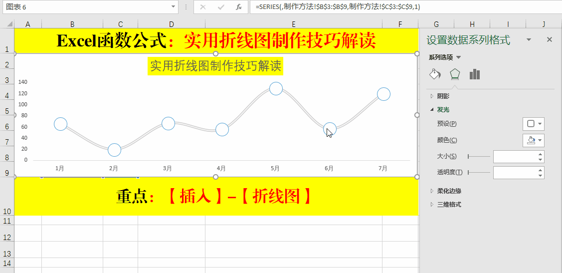 Excel函数公式：含金量超高的折线图表制作技巧解读