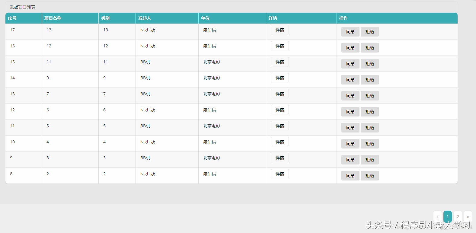 bootstrap实现分页（实例）
