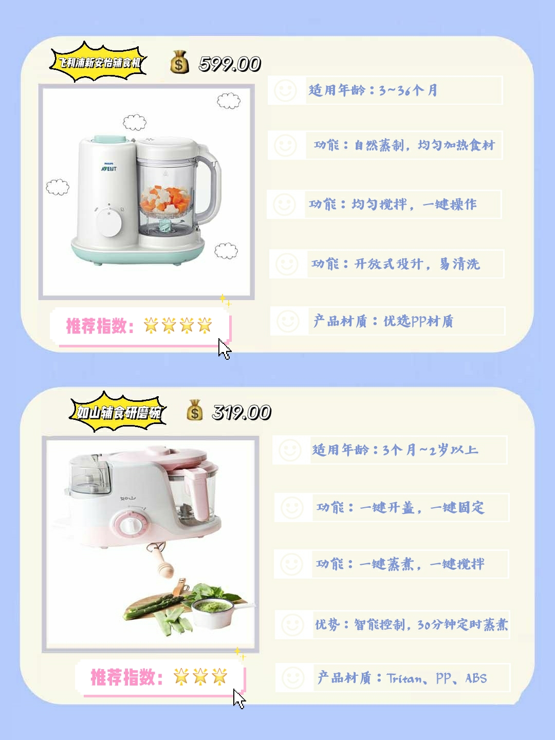 八款优质辅食机&辅食料理棒测评，秒变全能“小厨娘”