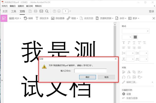 PDF文件加密操作步骤