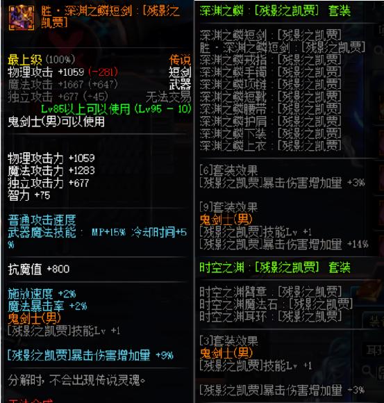 DNF：男鬼剑全职业新版传说换装提升率分析，红眼提升高达116%