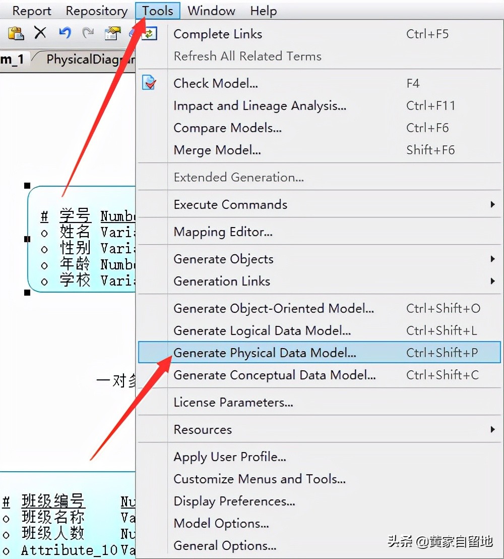 PowerDesigner最基础的使用方法入门学习