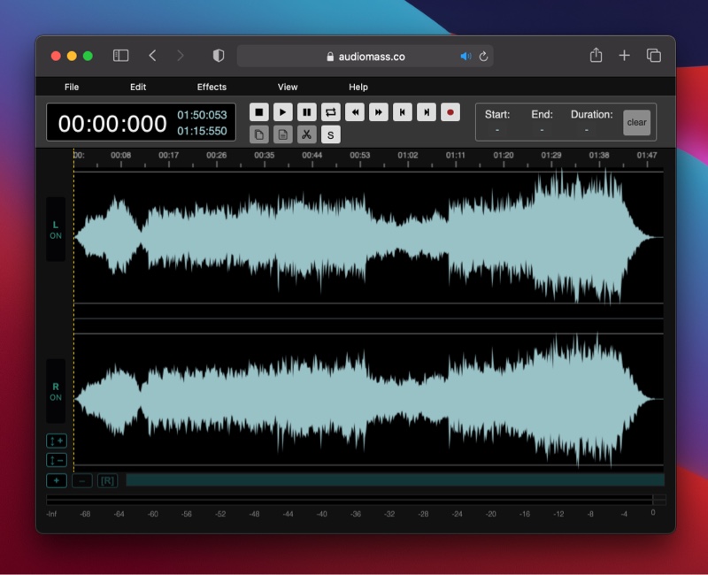 AudioMass - 功能强劲的免费在线音频编辑工具