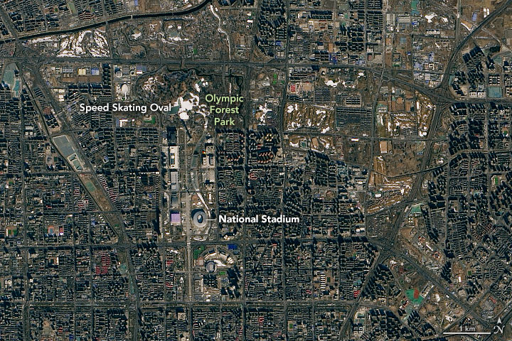 利用北京市高清卫星图，来看看北京2022年冬奥会的场馆分布情况