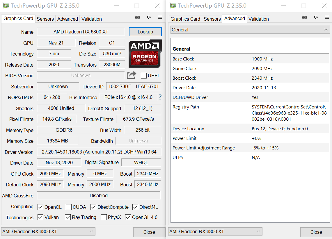 讯景XFX RX 6800 XT海外版显卡评测
