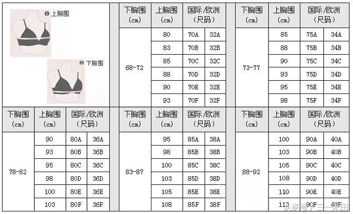 衣服的尺寸怎么换算