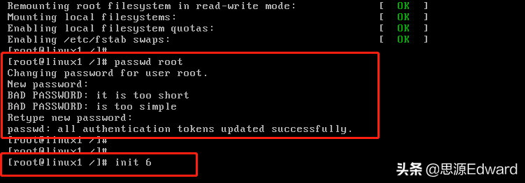Linux忘记root密码重置root密码