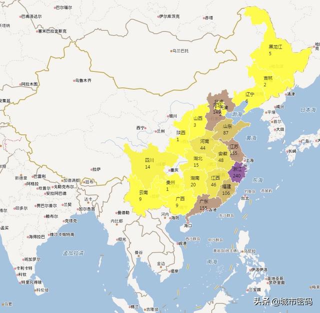 2019年全国四千多个淘宝村的地理分布图