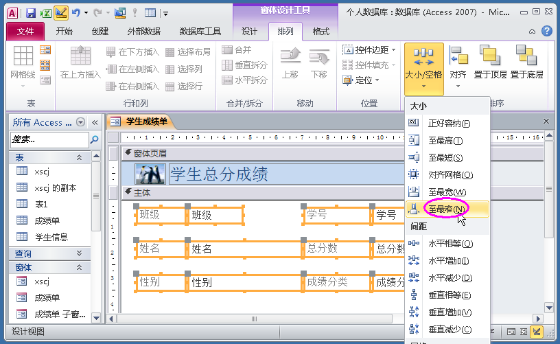 Access数据库窗体设计实例