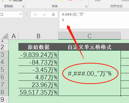 【Excel】报表里，如何设置仅保留2位小数的万元自定义格式
