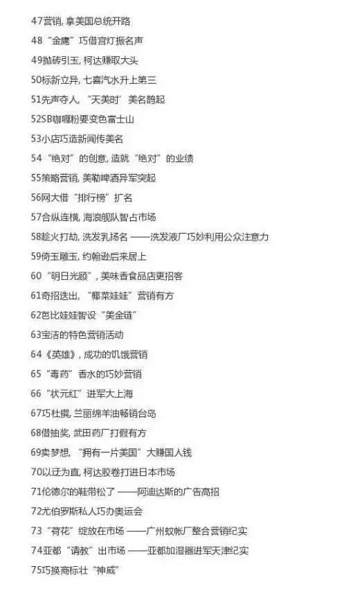100个经典营销案例