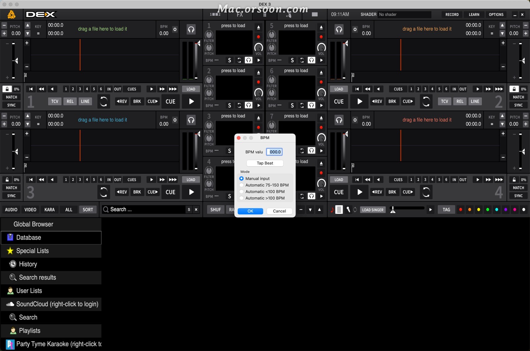 优秀的DJ软件：PCDJ DEX 3 for Mac