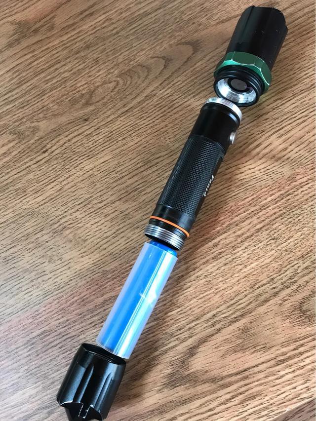 修个强光手电筒，更换开关按钮