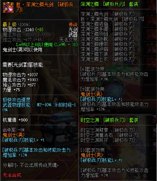 DNF：男鬼剑全职业新版传说换装提升率分析，红眼提升高达116%