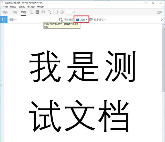 PDF文件加密操作步骤