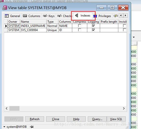 PLSQL Developer连接Oracle及基本使用，表及语句索引情况