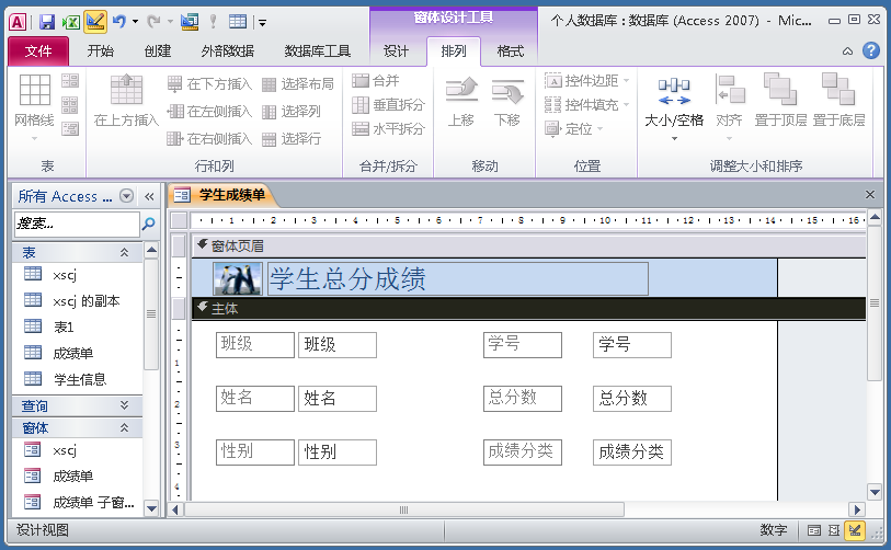 Access数据库窗体设计实例