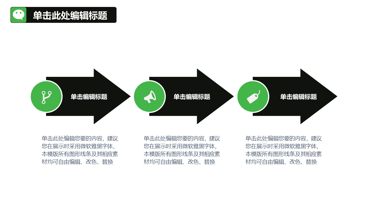 36页逻辑通顺、排版大气的微信营销手册PPT模板，人人都有份！