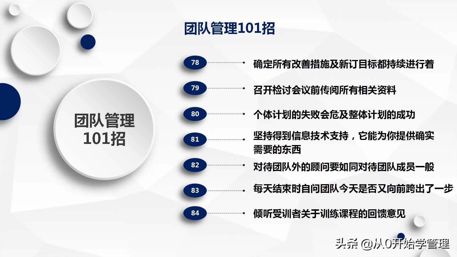 管理高手十年经验总结出：团队管理101招PPT（完整版）