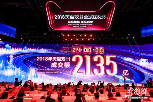 2018天猫双11最终数字定格：全天成交额达2135亿