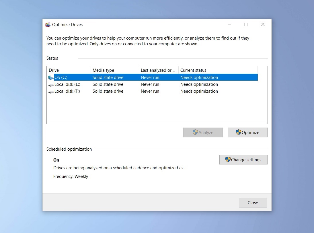 微软确认Windows 10最新版的磁盘碎片整理工具存在问题