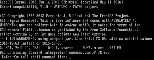 FreeDOS 如何启动