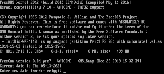 FreeDOS 如何启动