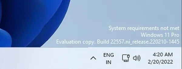 微软测试桌面水印：表明该设备未达到Windows 11要求