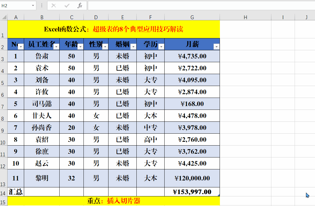 关于Excel超级表的8个应用技巧解读