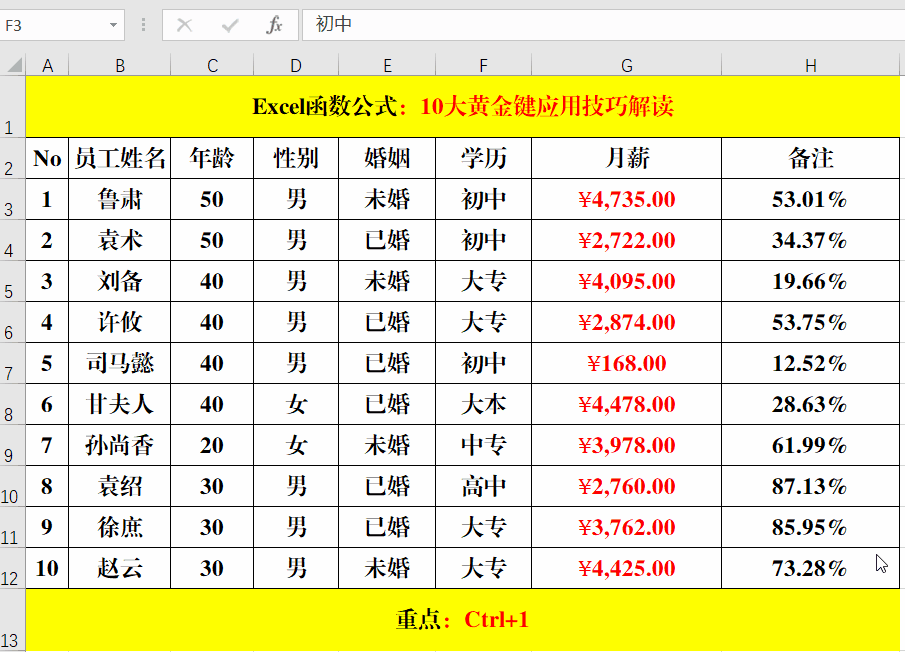 Excel工作表中的10大黄金键都不掌握，那就真的Out了