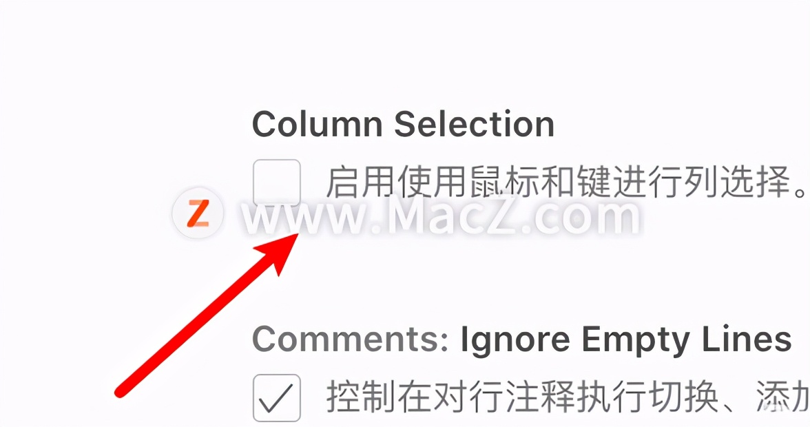 Mac vscode如何关闭鼠标和键盘的列选择功能？