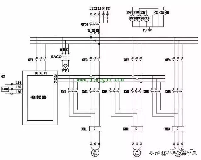 变频器一拖多二次电气原理图设计