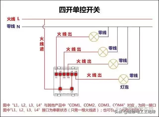 家庭各类开关接线图