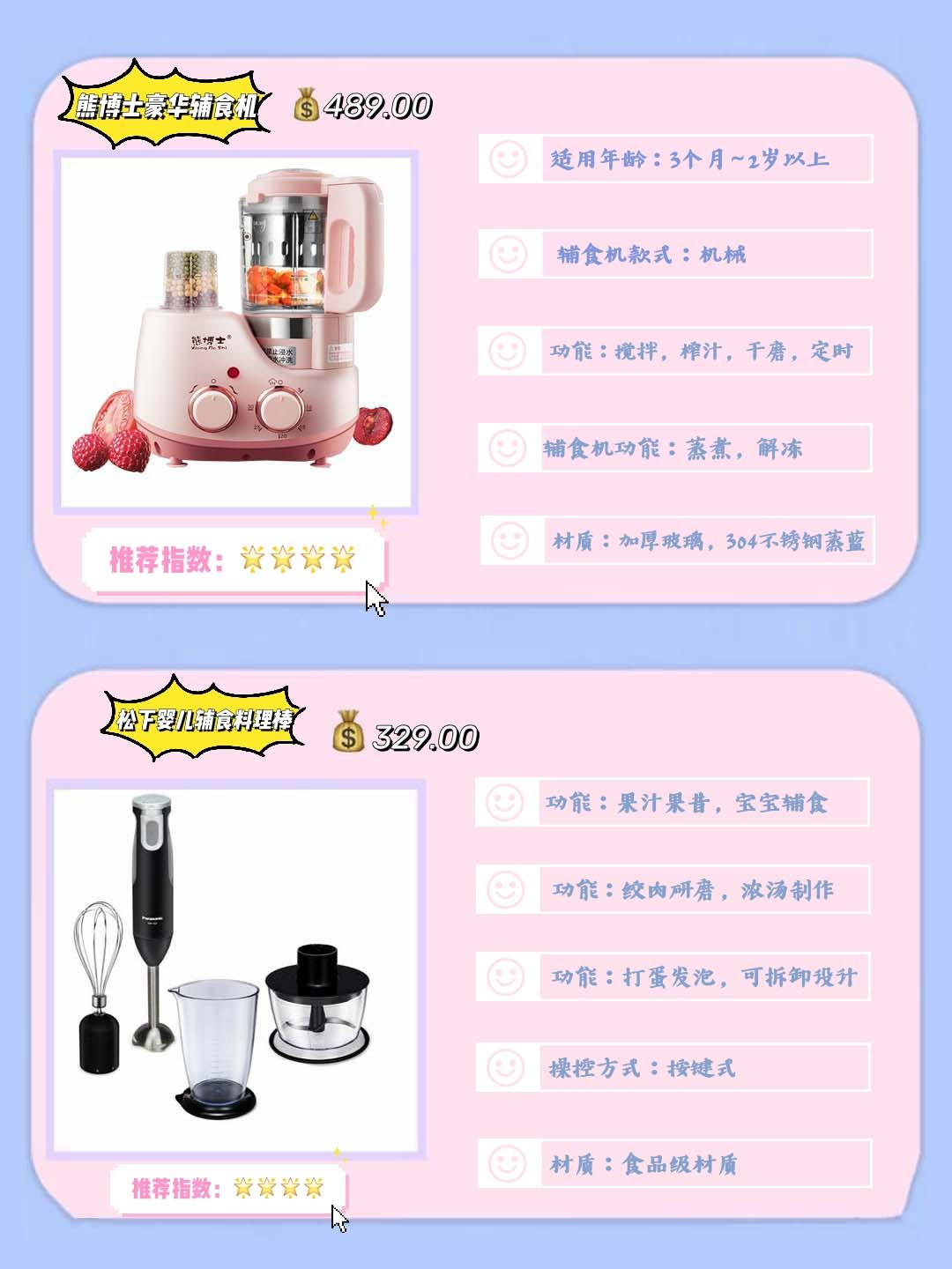 八款优质辅食机&辅食料理棒测评，秒变全能“小厨娘”
