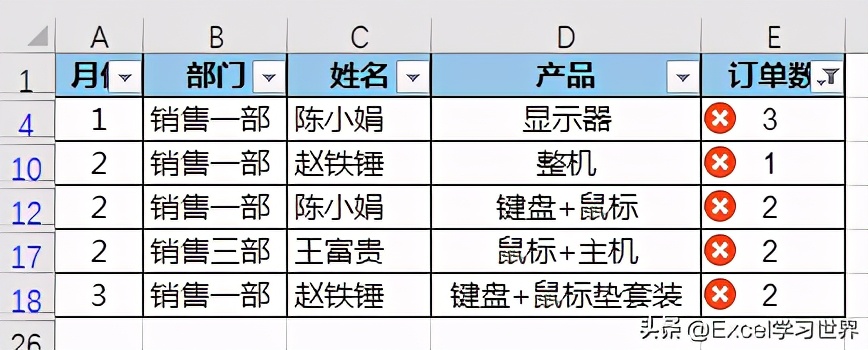Excel – 几个快速筛选数据表的技巧
