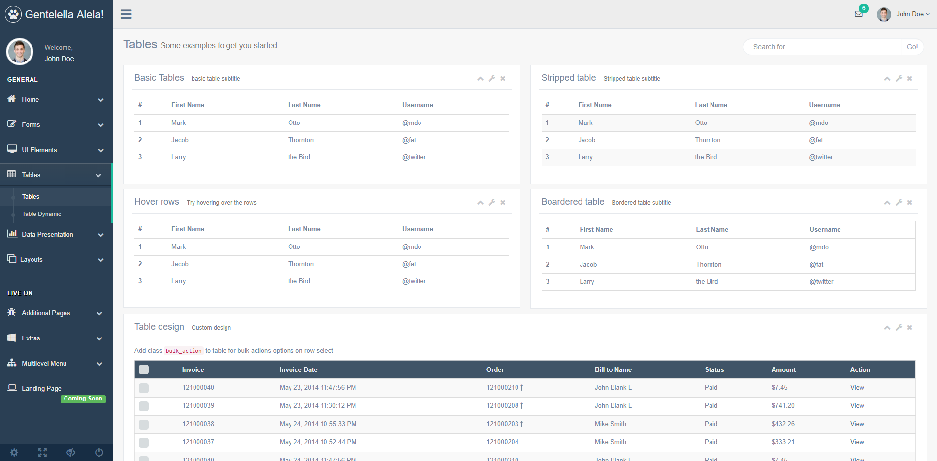 界面美观且友好的前端Bootstrap 3管理模板