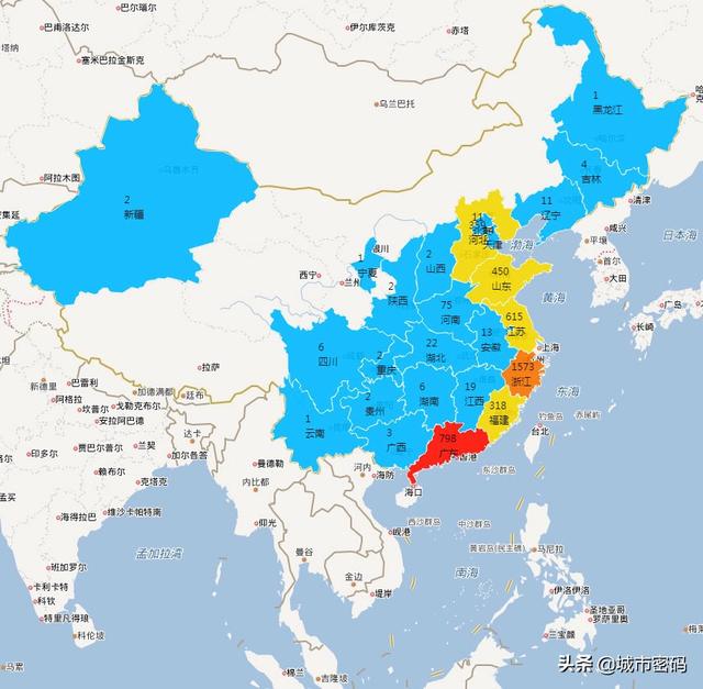 2019年全国四千多个淘宝村的地理分布图
