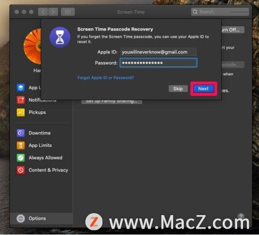 如何在Mac上设置、更改或禁用屏幕时间密码？