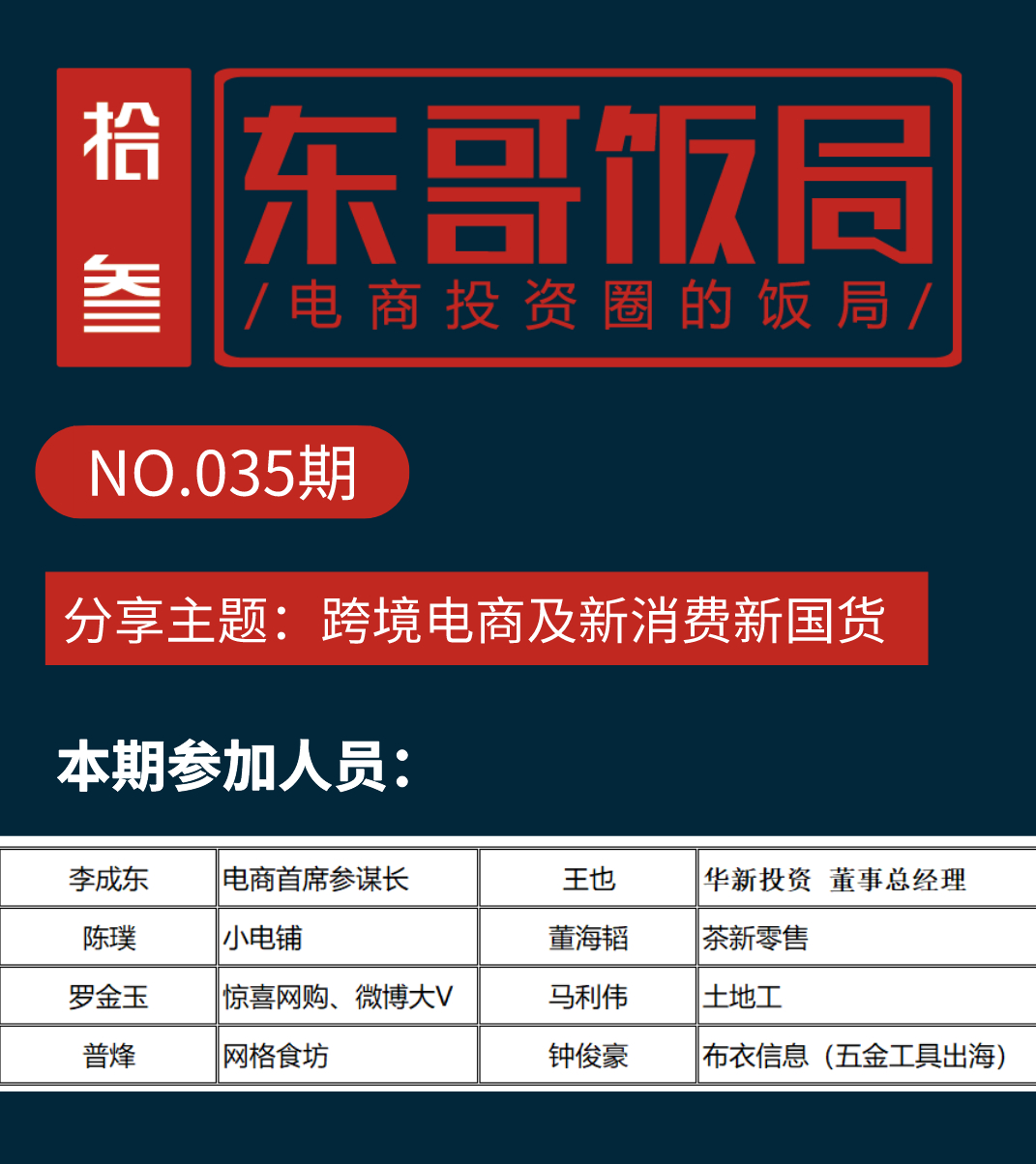 东哥饭局第35期干货：跨境电商做品牌还有没有机会？