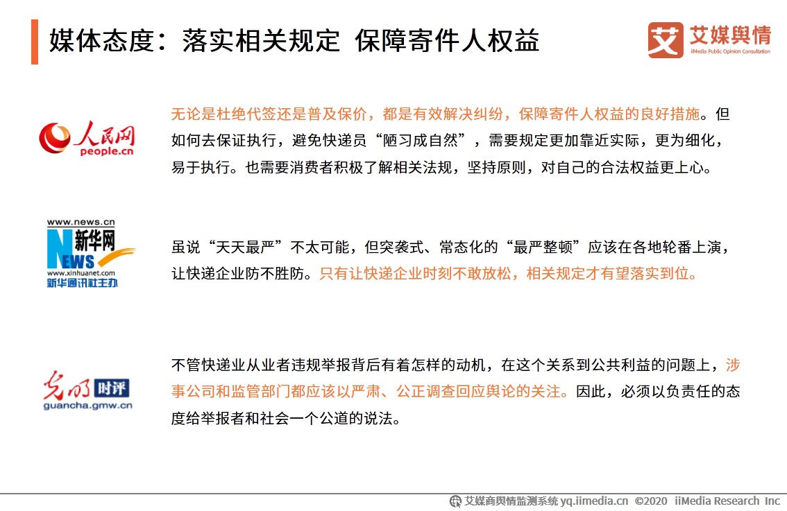 2020年8-10月中国快递物流行业舆情监测报告